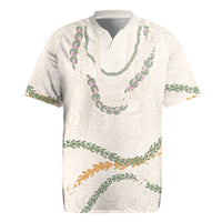 Aloha Lei Mikioi Rugby Jersey Beige Polynesian Tribal Tatau Pattern LT9 Beige - Polynesian Pride