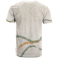 Aloha Lei Mikioi T Shirt Beige Polynesian Tribal Tatau Pattern LT9 - Polynesian Pride