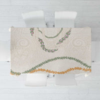 Aloha Lei Mikioi Tablecloth Beige Polynesian Tribal Tatau Pattern LT9 Beige - Polynesian Pride