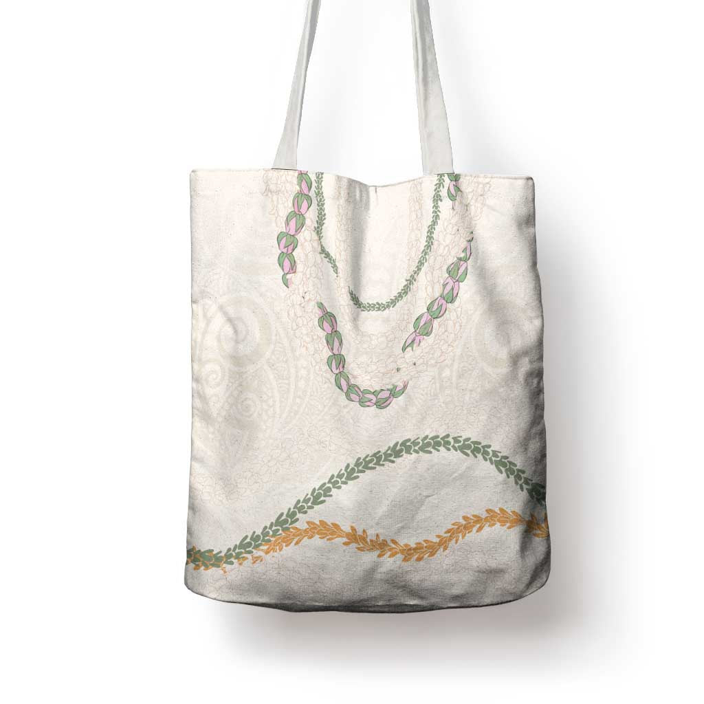 Aloha Lei Mikioi Tote Bag Beige Polynesian Tribal Tatau Pattern LT9 - Polynesian Pride