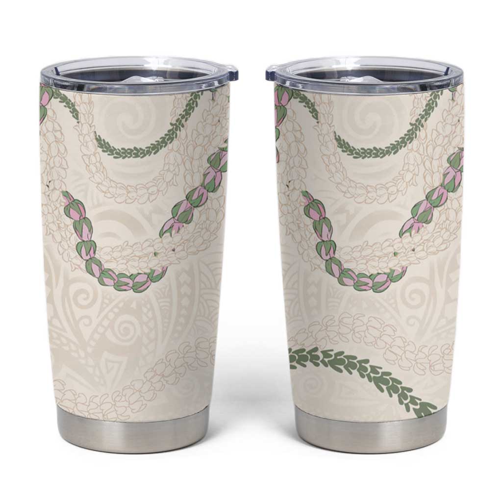 Aloha Lei Mikioi Tumbler Cup Beige Polynesian Tribal Tatau Pattern LT9 Beige - Polynesian Pride
