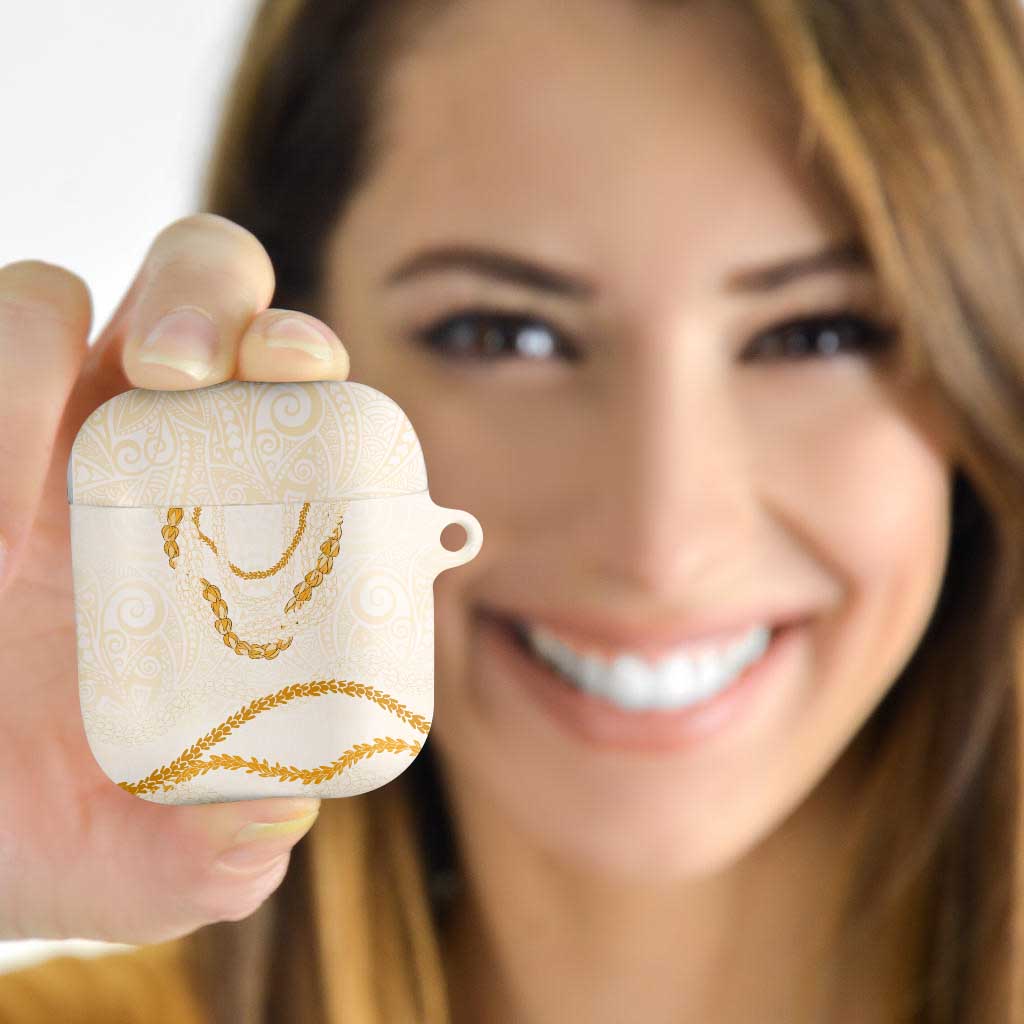 Aloha Lei Mikioi AirPods Case Gold Polynesian Tribal Tatau Pattern - Polynesian Pride