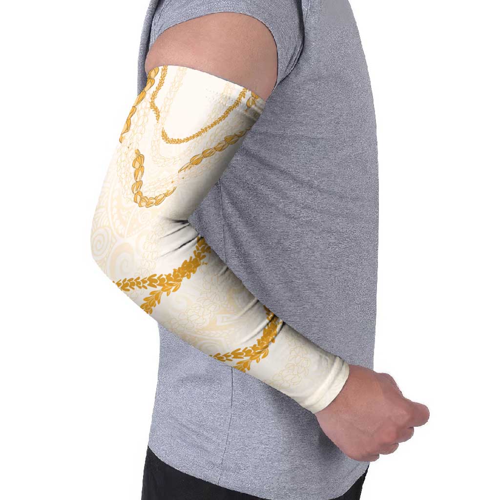Aloha Lei Mikioi Arm Sleeves Gold Polynesian Tribal Tatau Pattern - Polynesian Pride