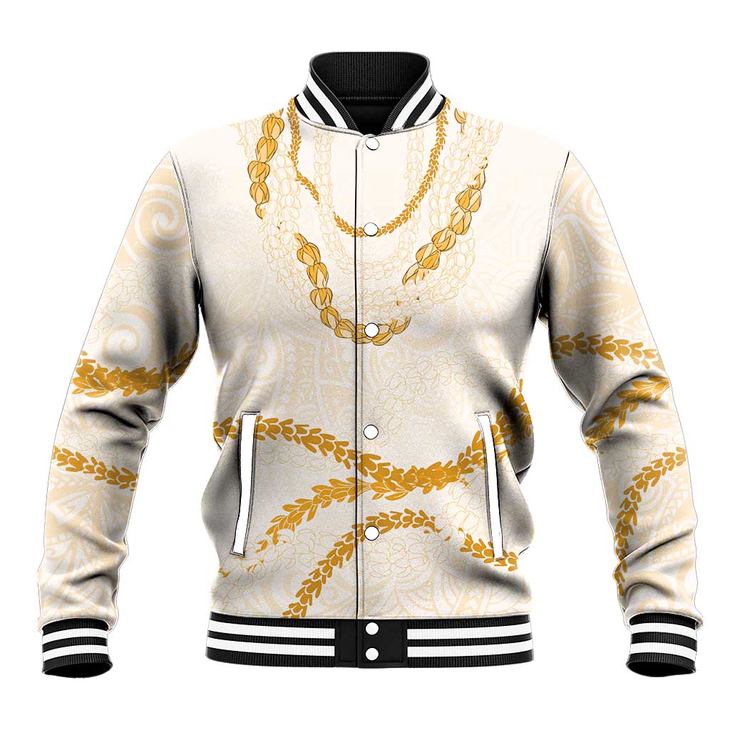 Aloha Lei Mikioi Baseball Jacket Gold Polynesian Tribal Tatau Pattern LT9 Unisex Gold - Polynesian Pride