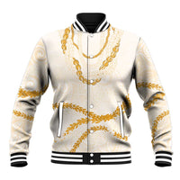 Aloha Lei Mikioi Baseball Jacket Gold Polynesian Tribal Tatau Pattern LT9 Unisex Gold - Polynesian Pride