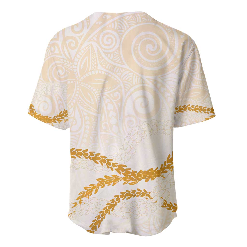 Aloha Lei Mikioi Baseball Jersey Gold Polynesian Tribal Tatau Pattern LT9 - Polynesian Pride