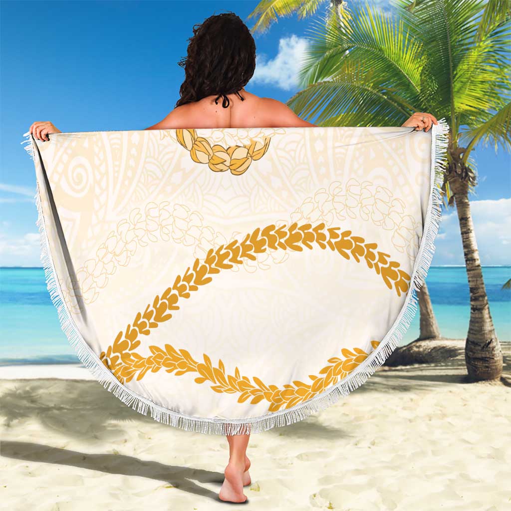 Aloha Lei Mikioi Beach Blanket Gold Polynesian Tribal Tatau Pattern
