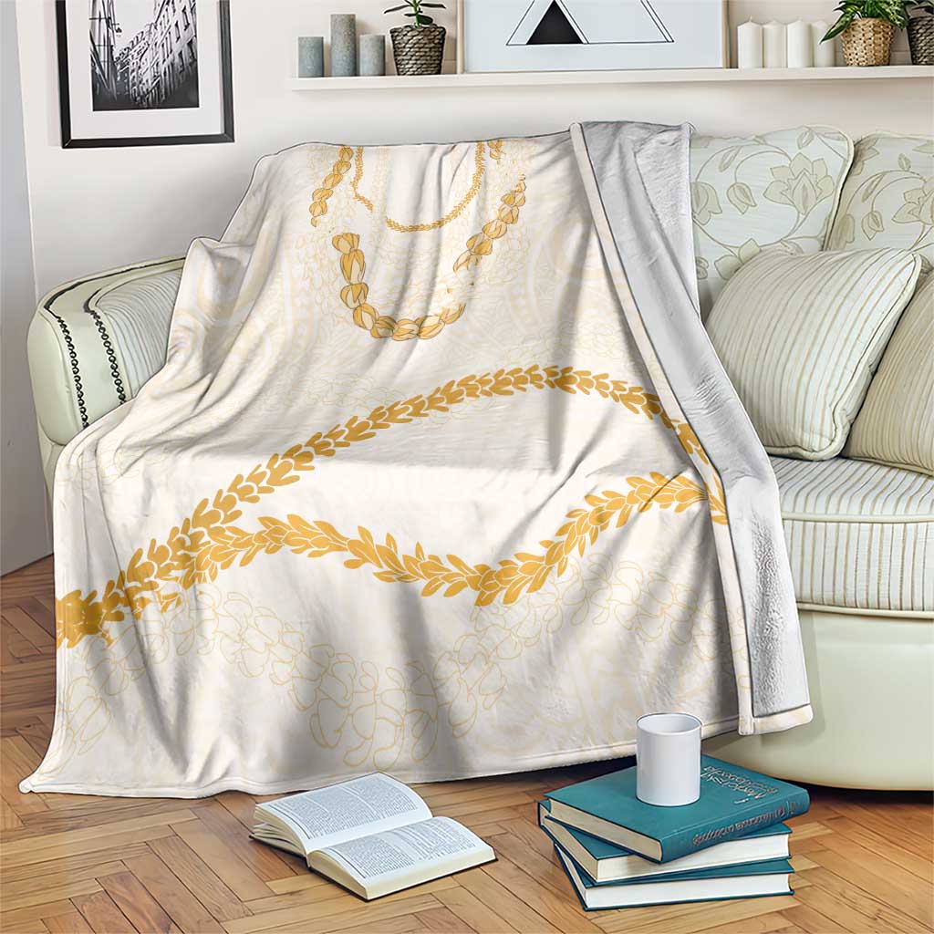 Aloha Lei Mikioi Blanket Gold Polynesian Tribal Tatau Pattern