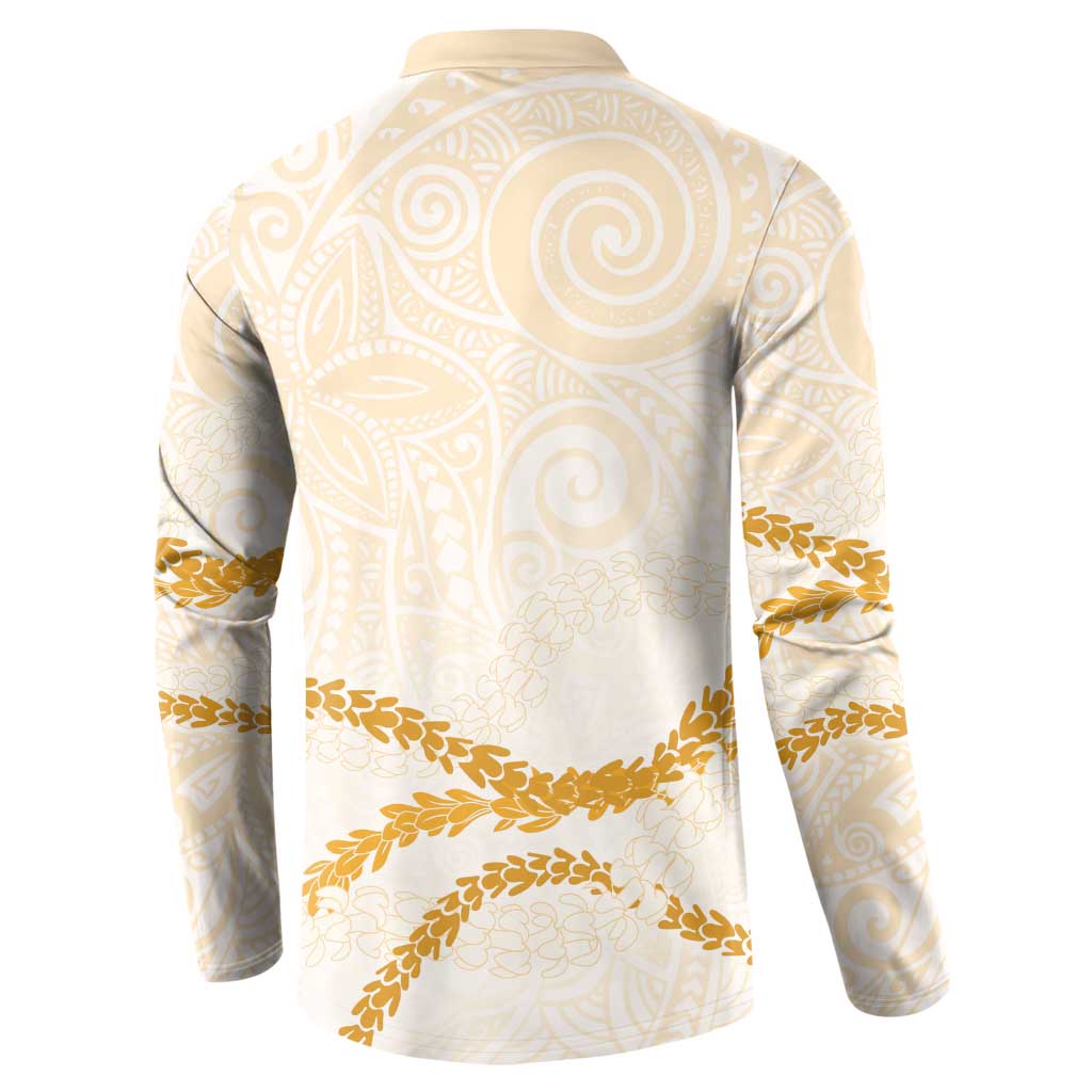 Aloha Lei Mikioi Button Sweatshirt Gold Polynesian Tribal Tatau Pattern LT9 - Polynesian Pride