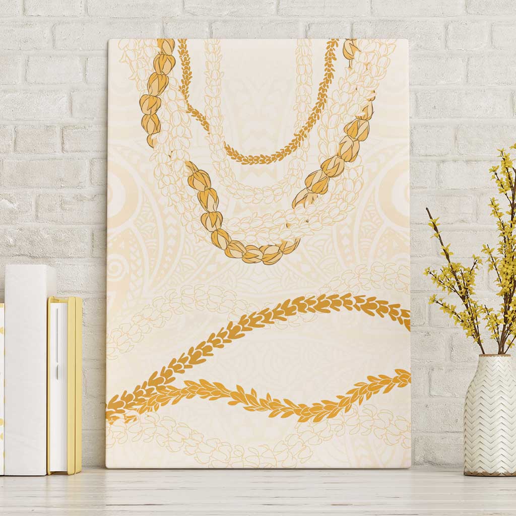 Aloha Lei Mikioi Canvas Wall Art Gold Polynesian Tribal Tatau Pattern