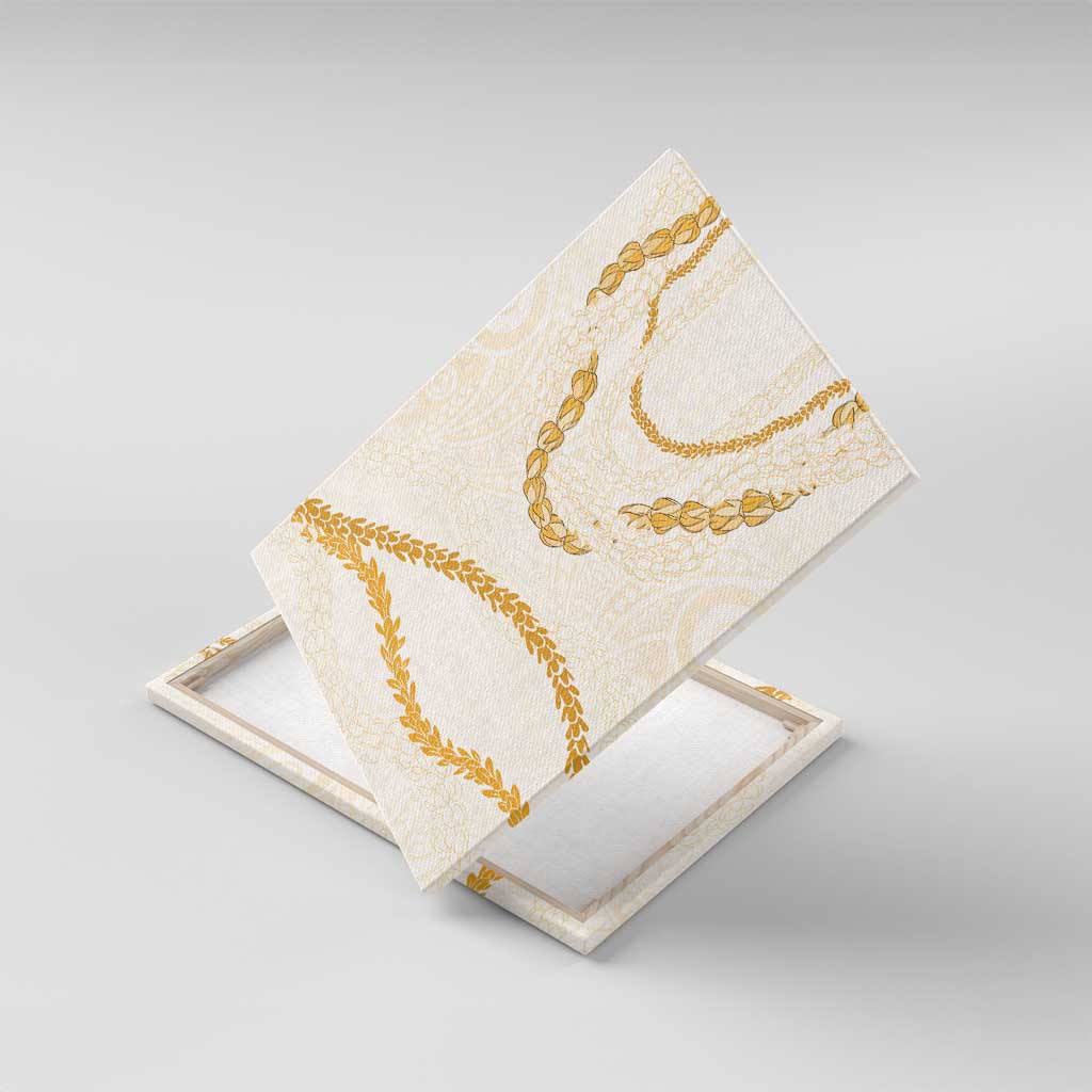 Aloha Lei Mikioi Canvas Wall Art Gold Polynesian Tribal Tatau Pattern