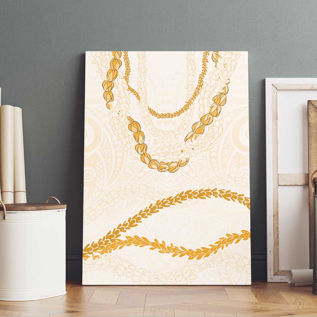Aloha Lei Mikioi Canvas Wall Art Gold Polynesian Tribal Tatau Pattern