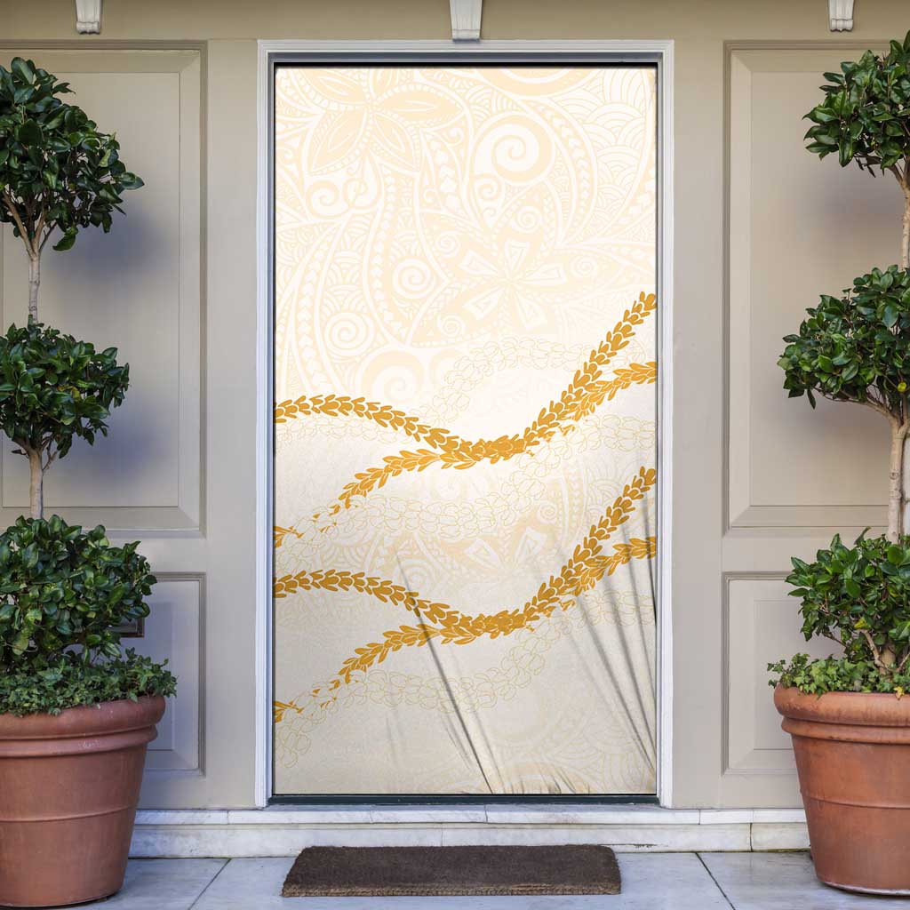 Aloha Lei Mikioi Door Cover Gold Polynesian Tribal Tatau Pattern - Polynesian Pride