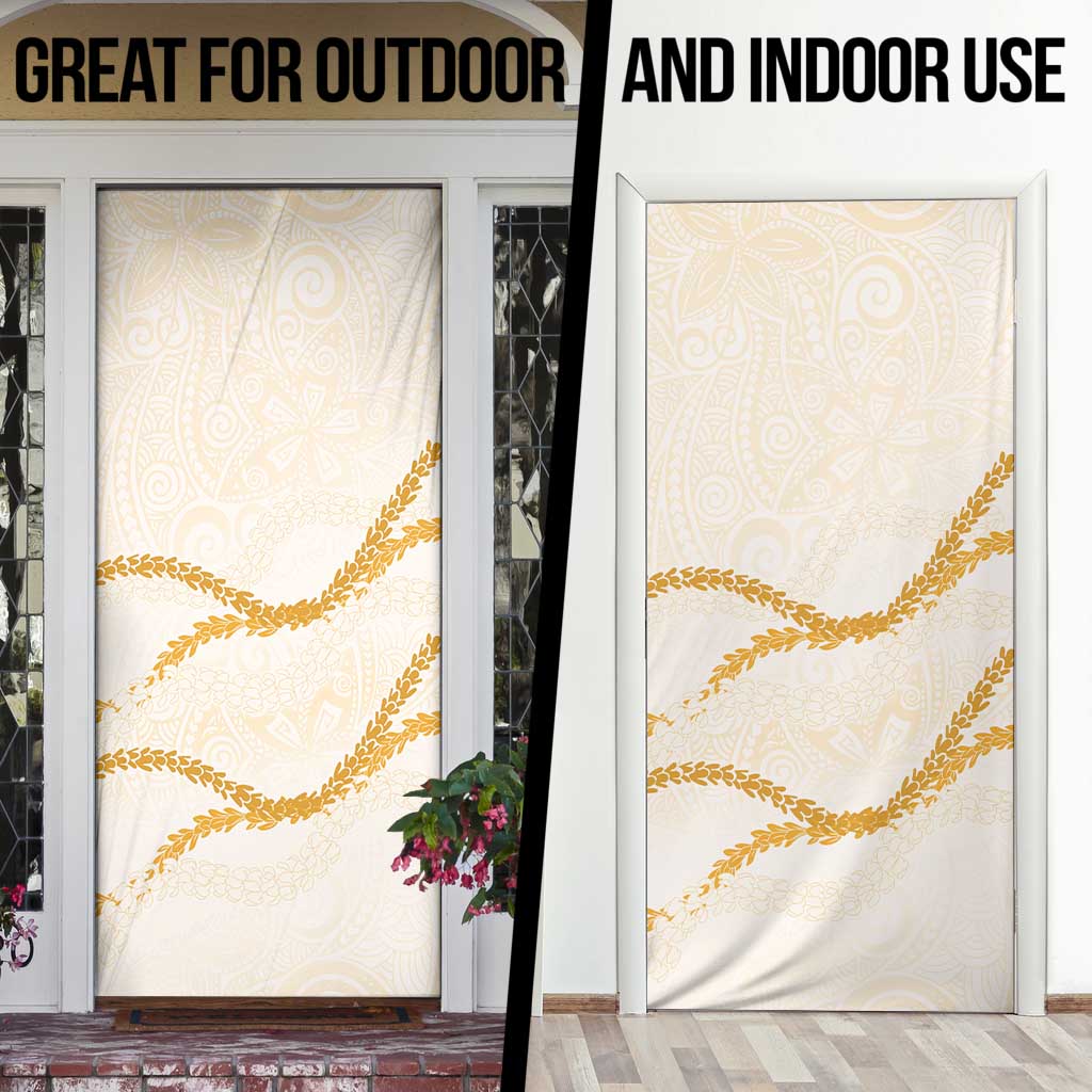 Aloha Lei Mikioi Door Cover Gold Polynesian Tribal Tatau Pattern - Polynesian Pride