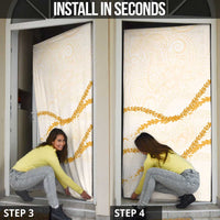 Aloha Lei Mikioi Door Cover Gold Polynesian Tribal Tatau Pattern - Polynesian Pride