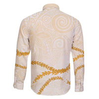 Aloha Lei Mikioi Family Matching Summer Maxi Dress and Hawaiian Shirt Gold Polynesian Tribal Tatau Pattern