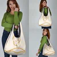 Aloha Lei Mikioi Grocery Bag Gold Polynesian Tribal Tatau Pattern
