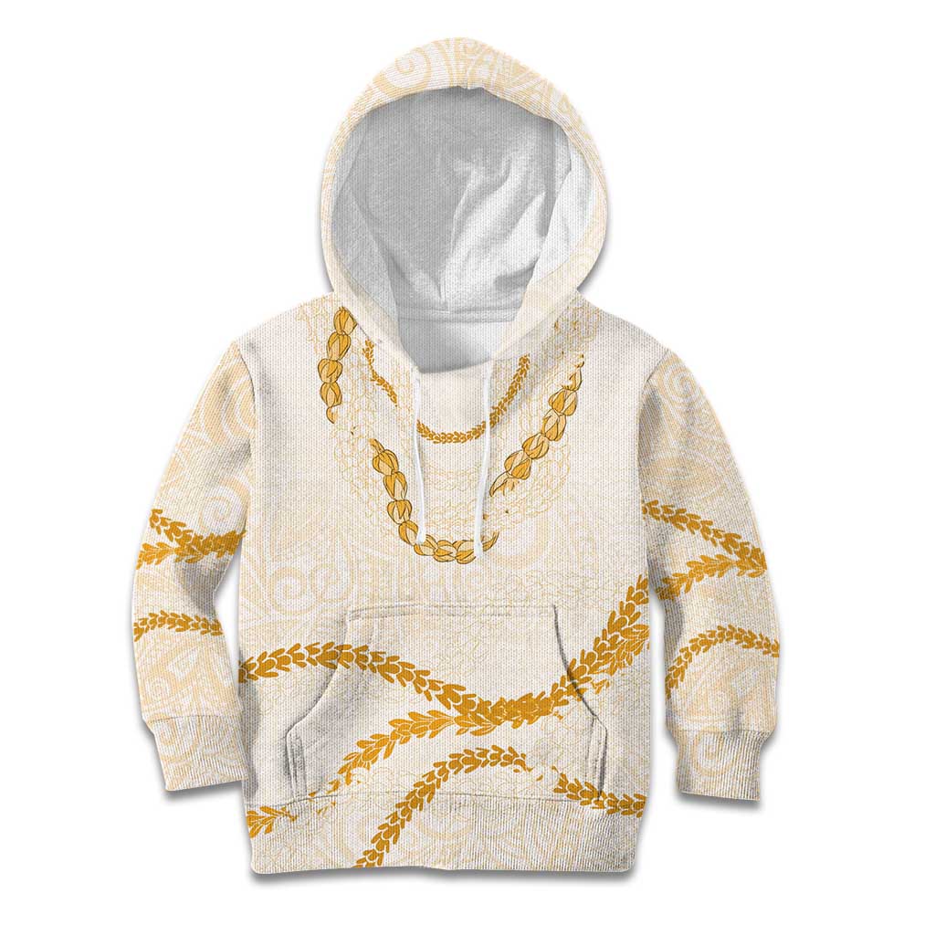 Aloha Lei Mikioi Kid Hoodie Gold Polynesian Tribal Tatau Pattern