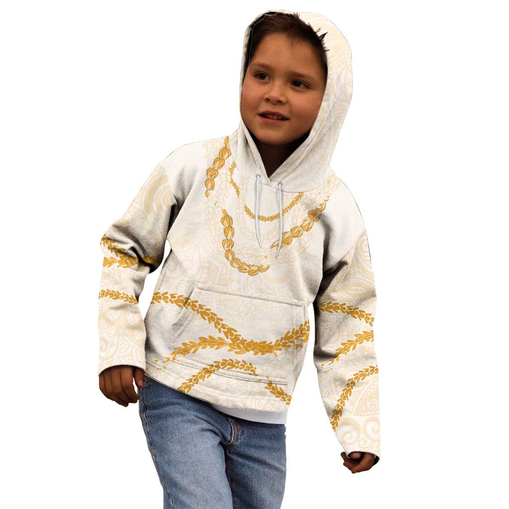 Aloha Lei Mikioi Kid Hoodie Gold Polynesian Tribal Tatau Pattern