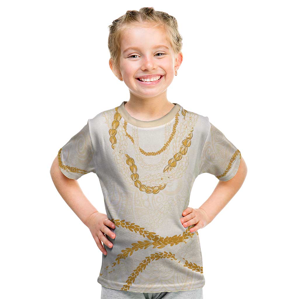 Aloha Lei Mikioi Kid T Shirt Gold Polynesian Tribal Tatau Pattern LT9 Gold - Polynesian Pride