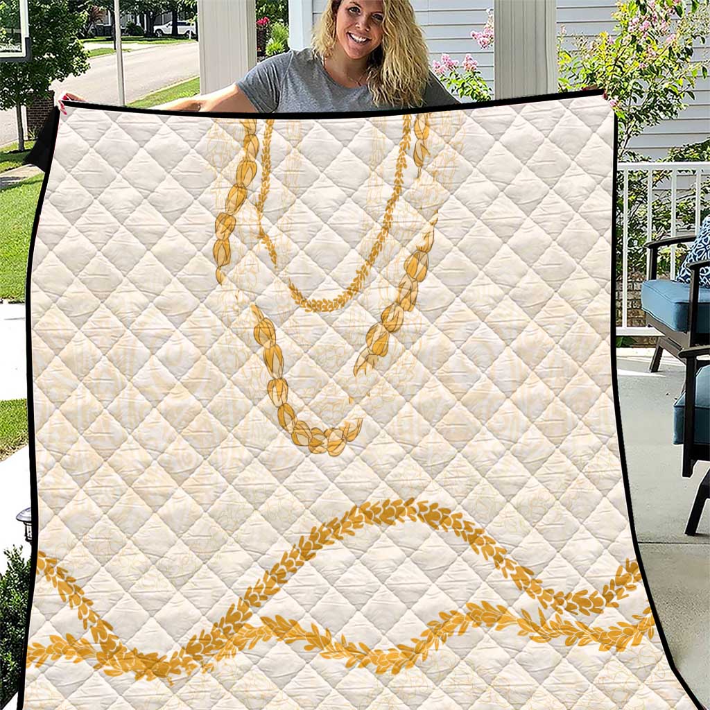 Aloha Lei Mikioi Quilt Gold Polynesian Tribal Tatau Pattern LT9 Gold - Polynesian Pride