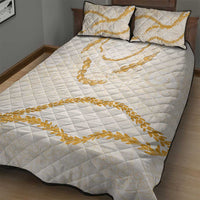 Aloha Lei Mikioi Quilt Bed Set Gold Polynesian Tribal Tatau Pattern