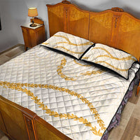 Aloha Lei Mikioi Quilt Bed Set Gold Polynesian Tribal Tatau Pattern