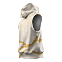 Aloha Lei Mikioi Sleeveless Hoodie Gold Polynesian Tribal Tatau Pattern LT9 - Polynesian Pride