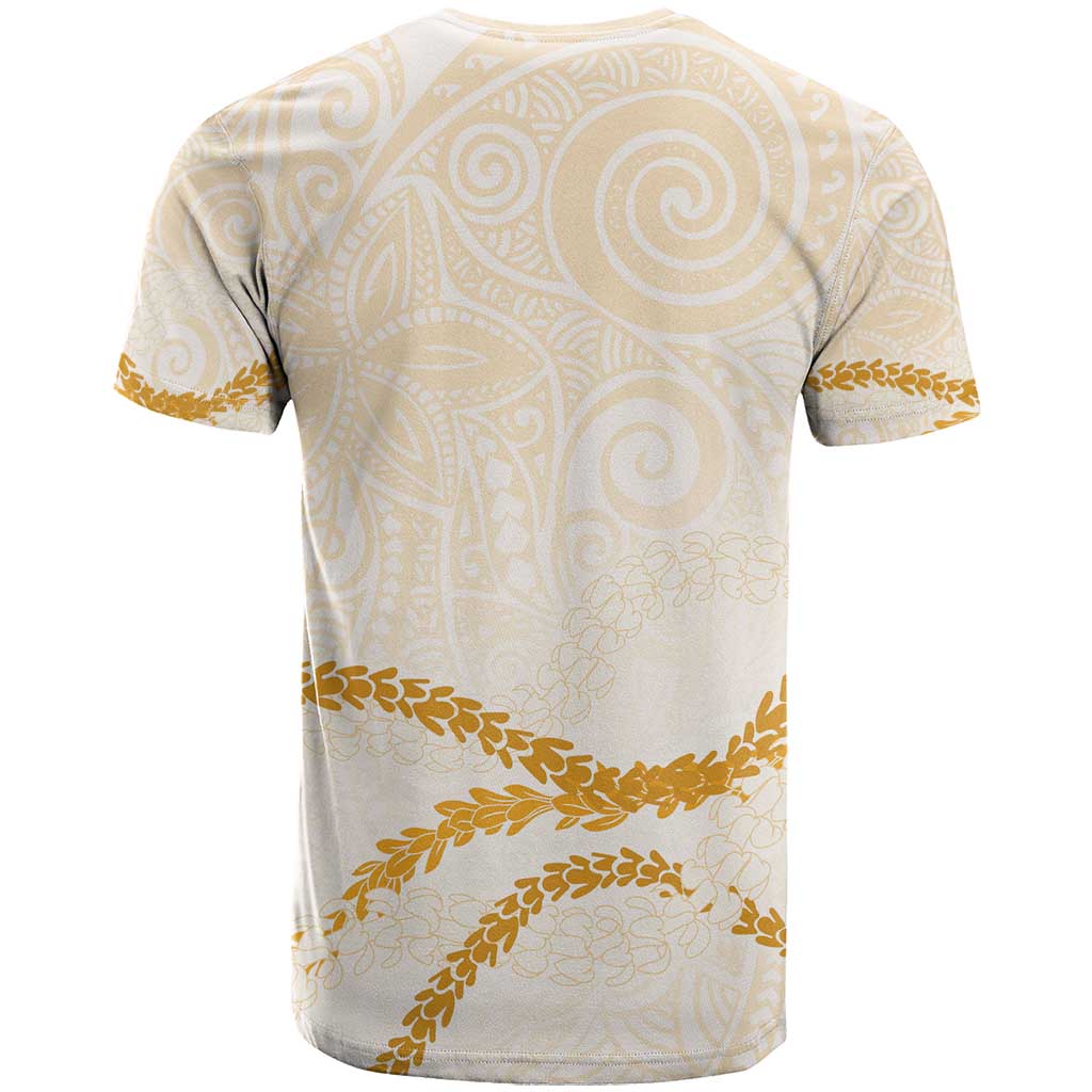 Aloha Lei Mikioi T Shirt Gold Polynesian Tribal Tatau Pattern LT9 - Polynesian Pride