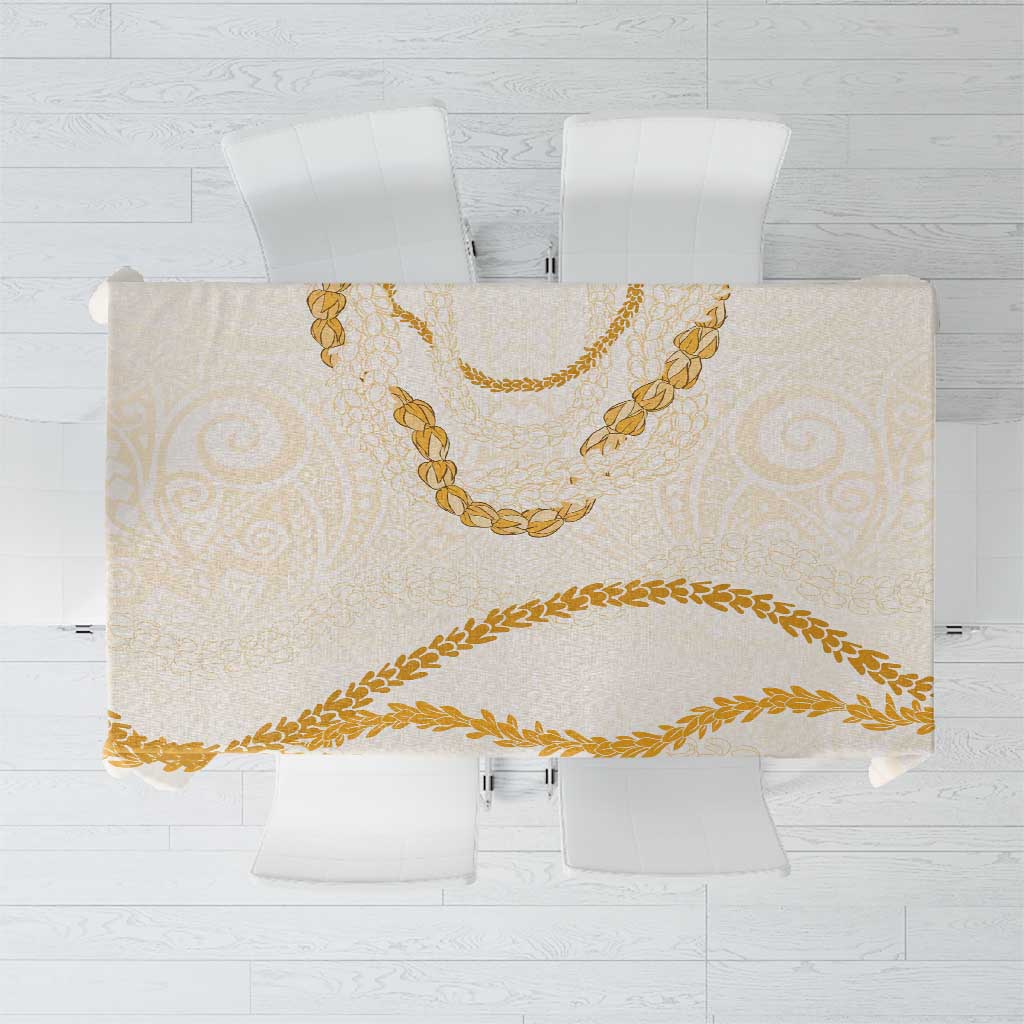 Aloha Lei Mikioi Tablecloth Gold Polynesian Tribal Tatau Pattern LT9 Gold - Polynesian Pride