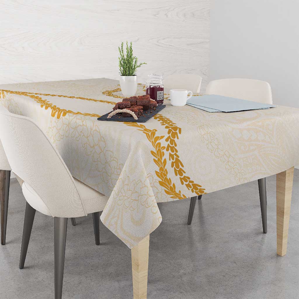Aloha Lei Mikioi Tablecloth Gold Polynesian Tribal Tatau Pattern LT9 - Polynesian Pride