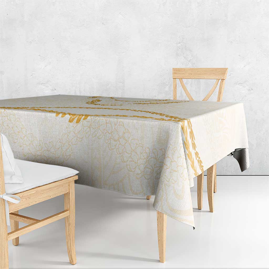 Aloha Lei Mikioi Tablecloth Gold Polynesian Tribal Tatau Pattern LT9 - Polynesian Pride