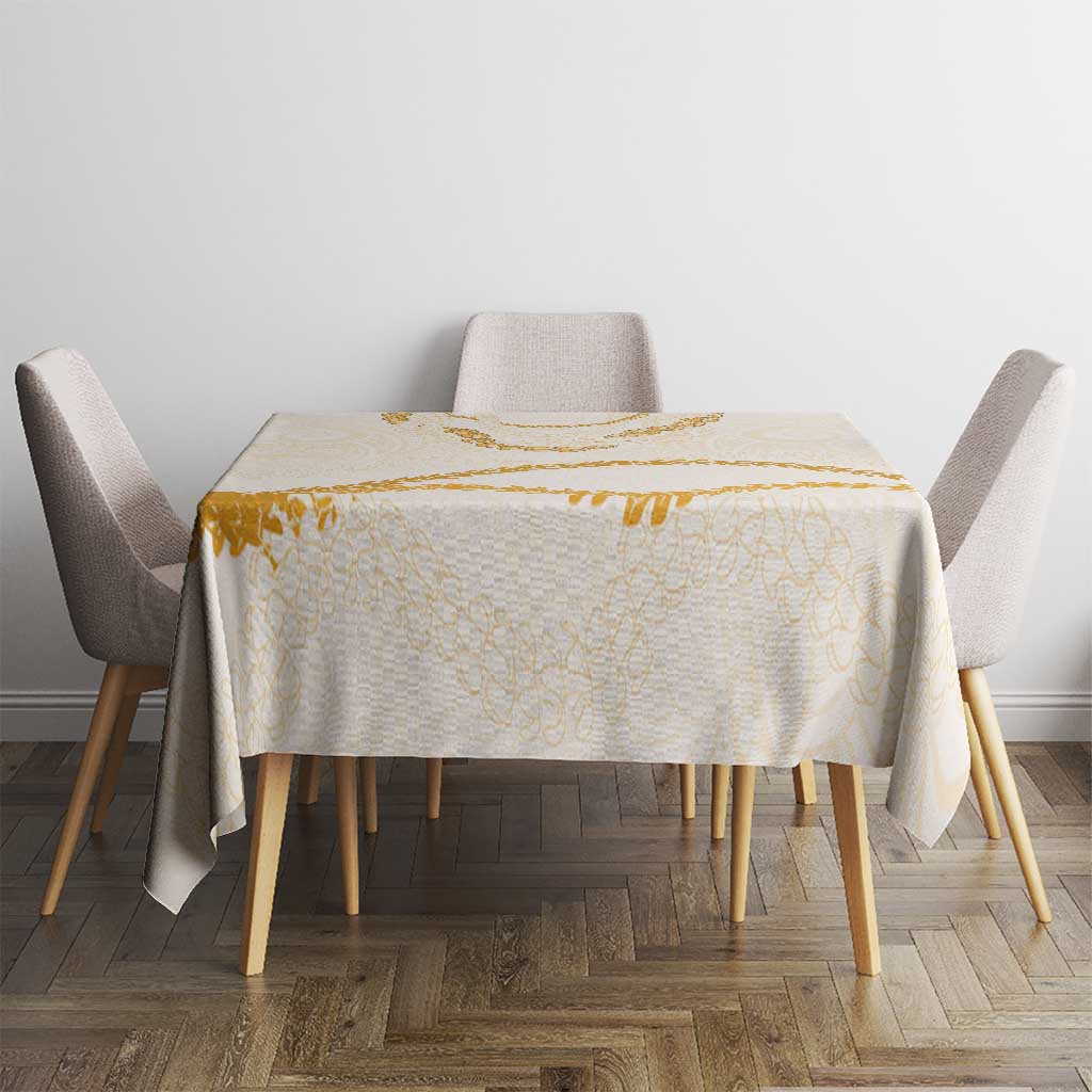Aloha Lei Mikioi Tablecloth Gold Polynesian Tribal Tatau Pattern LT9 - Polynesian Pride
