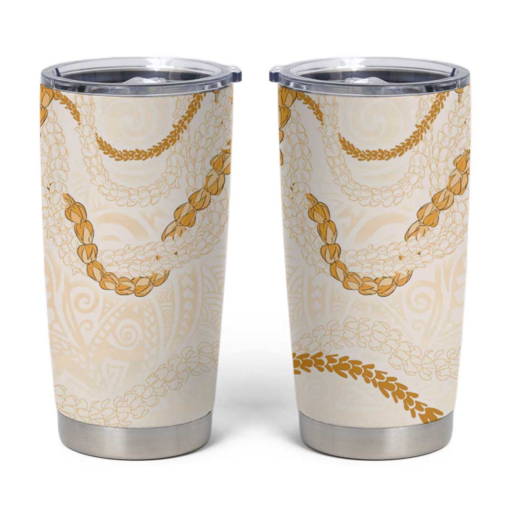 Aloha Lei Mikioi Tumbler Cup Gold Polynesian Tribal Tatau Pattern LT9 Gold - Polynesian Pride