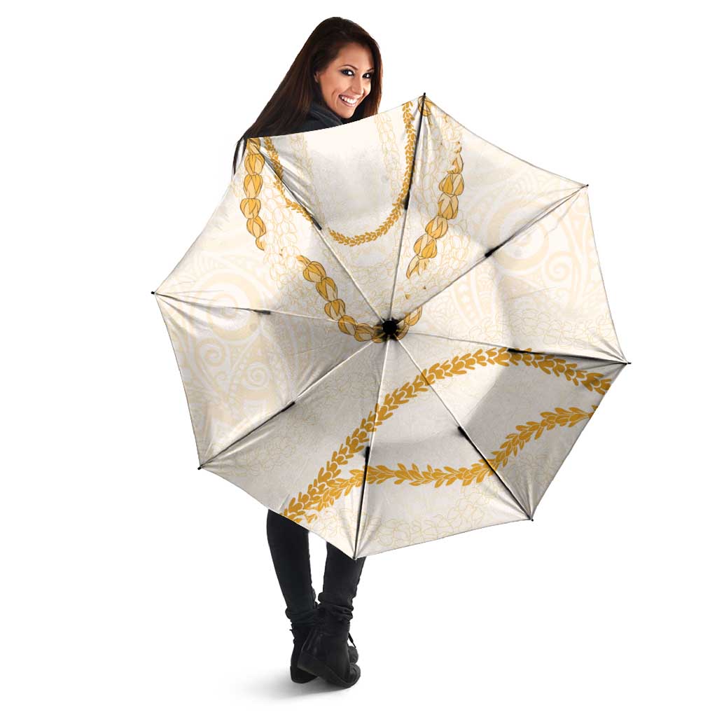 Aloha Lei Mikioi Umbrella Gold Polynesian Tribal Tatau Pattern - Polynesian Pride