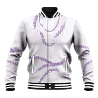 Aloha Lei Mikioi Baseball Jacket Purple Polynesian Tribal Tatau Pattern