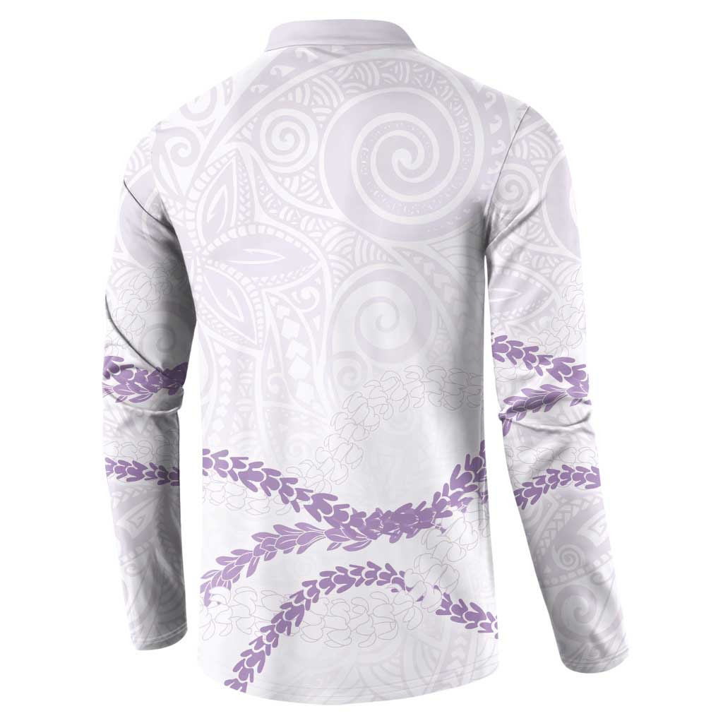 Aloha Lei Mikioi Button Sweatshirt Purple Polynesian Tribal Tatau Pattern LT9 - Polynesian Pride