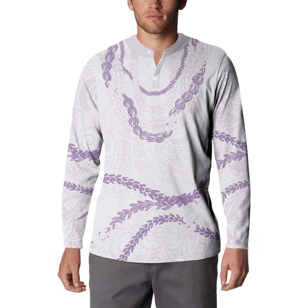 Aloha Lei Mikioi Button Sweatshirt Purple Polynesian Tribal Tatau Pattern LT9 - Polynesian Pride