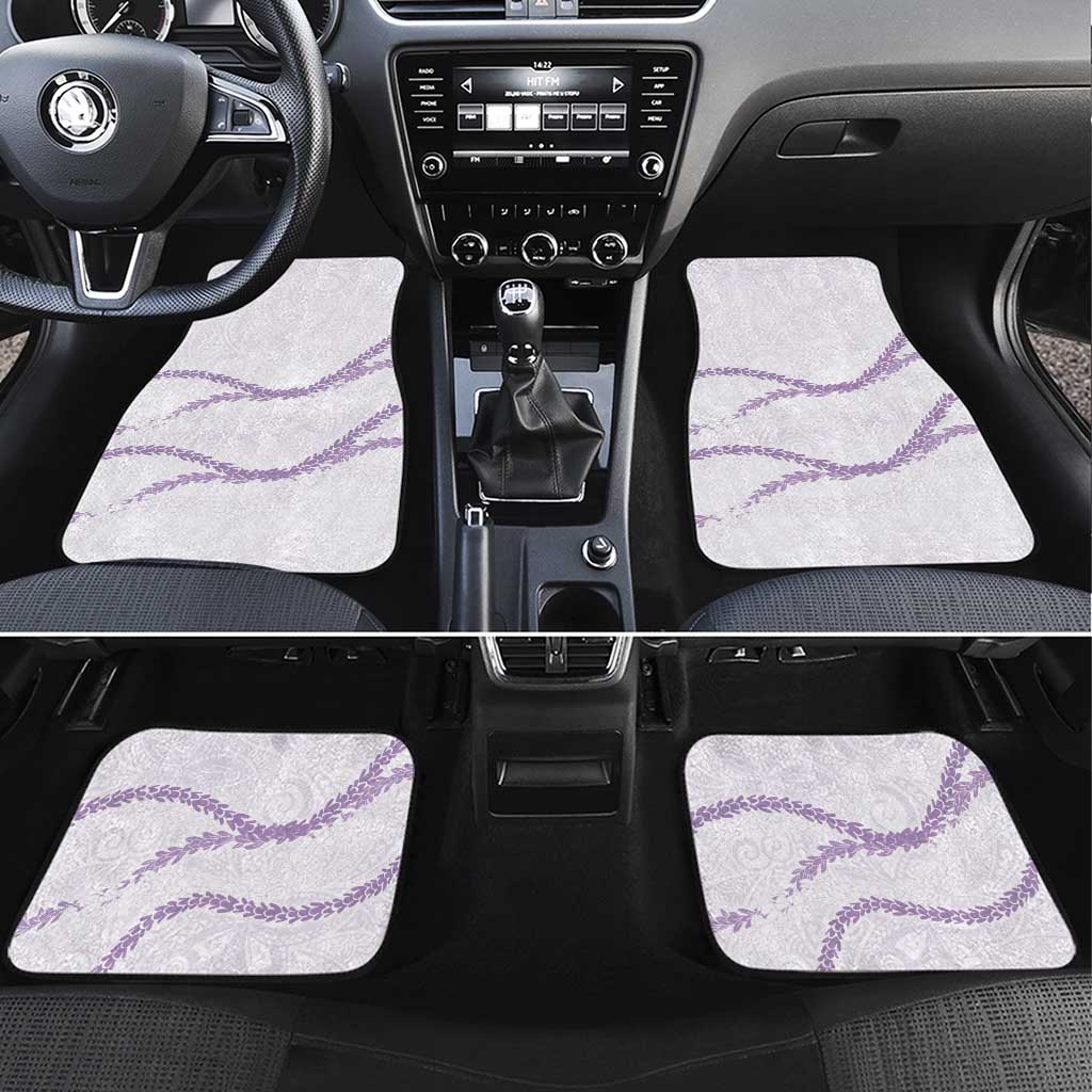 Aloha Lei Mikioi Car Mats Purple Polynesian Tribal Tatau Pattern LT9 Set 4pcs Purple - Polynesian Pride