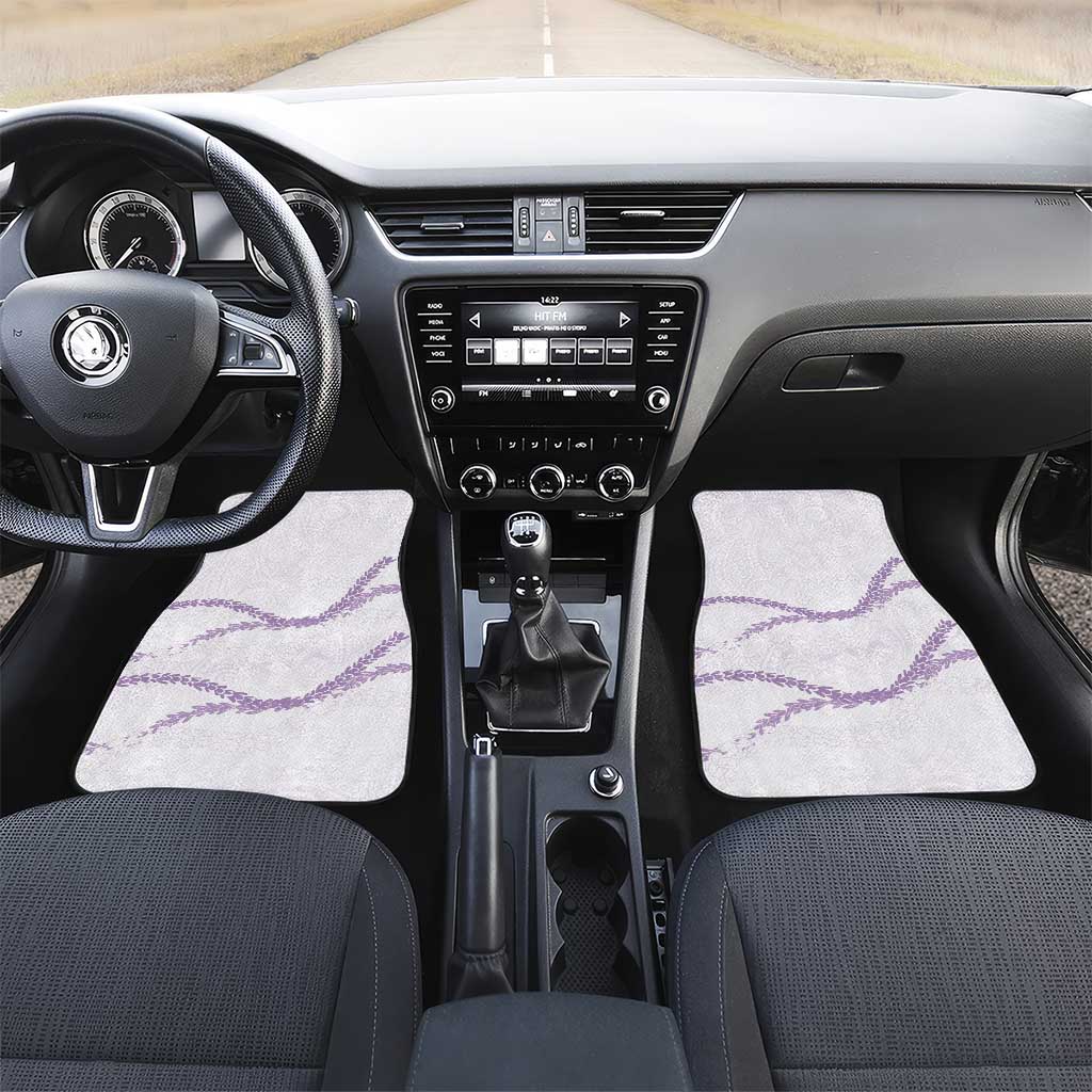 Aloha Lei Mikioi Car Mats Purple Polynesian Tribal Tatau Pattern LT9 Set 2pcs - Front Purple - Polynesian Pride