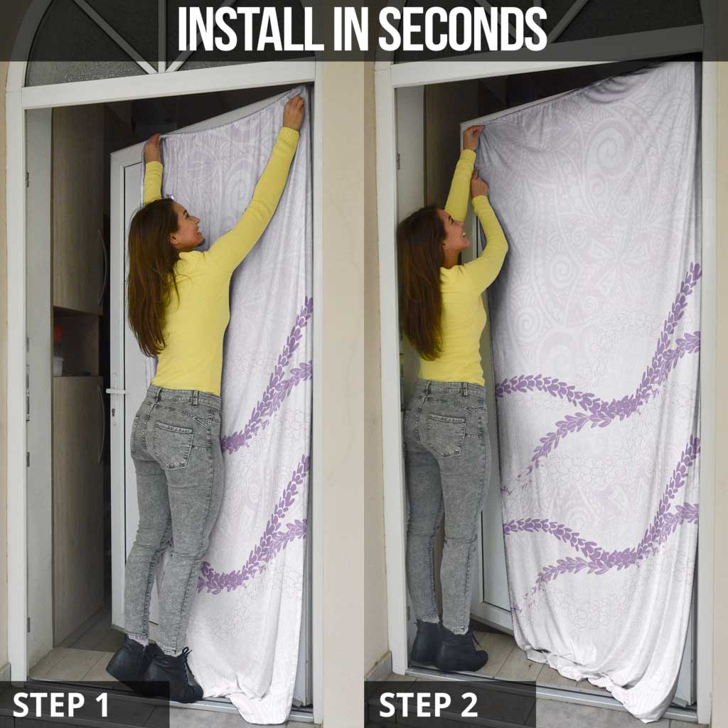 Aloha Lei Mikioi Door Cover Purple Polynesian Tribal Tatau Pattern - Polynesian Pride