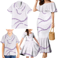 Aloha Lei Mikioi Family Matching Mermaid Dress and Hawaiian Shirt Purple Polynesian Tribal Tatau Pattern LT9 - Polynesian Pride