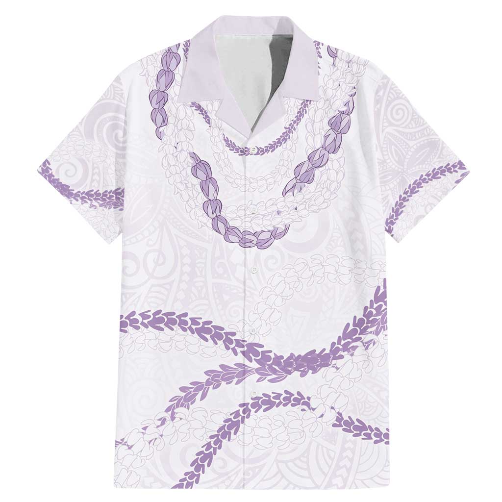 Aloha Lei Mikioi Family Matching Mermaid Dress and Hawaiian Shirt Purple Polynesian Tribal Tatau Pattern LT9 Dad's Shirt - Short Sleeve Purple - Polynesian Pride