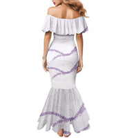 Aloha Lei Mikioi Family Matching Mermaid Dress and Hawaiian Shirt Purple Polynesian Tribal Tatau Pattern LT9 - Polynesian Pride