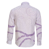 Aloha Lei Mikioi Family Matching Off Shoulder Maxi Dress and Hawaiian Shirt Purple Polynesian Tribal Tatau Pattern