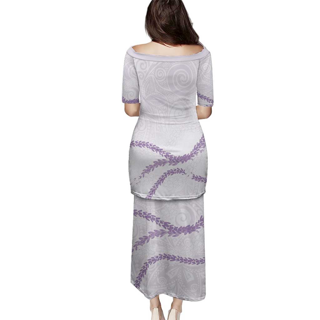Aloha Lei Mikioi Family Matching Puletasi and Hawaiian Shirt Purple Polynesian Tribal Tatau Pattern