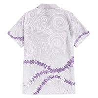 Aloha Lei Mikioi Family Matching Short Sleeve Bodycon Dress and Hawaiian Shirt Purple Polynesian Tribal Tatau Pattern LT9 - Polynesian Pride