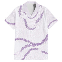 Aloha Lei Mikioi Family Matching Summer Maxi Dress and Hawaiian Shirt Purple Polynesian Tribal Tatau Pattern LT9 Dad's Shirt - Short Sleeve Purple - Polynesian Pride