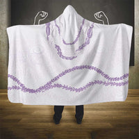 Aloha Lei Mikioi Hooded Blanket Purple Polynesian Tribal Tatau Pattern