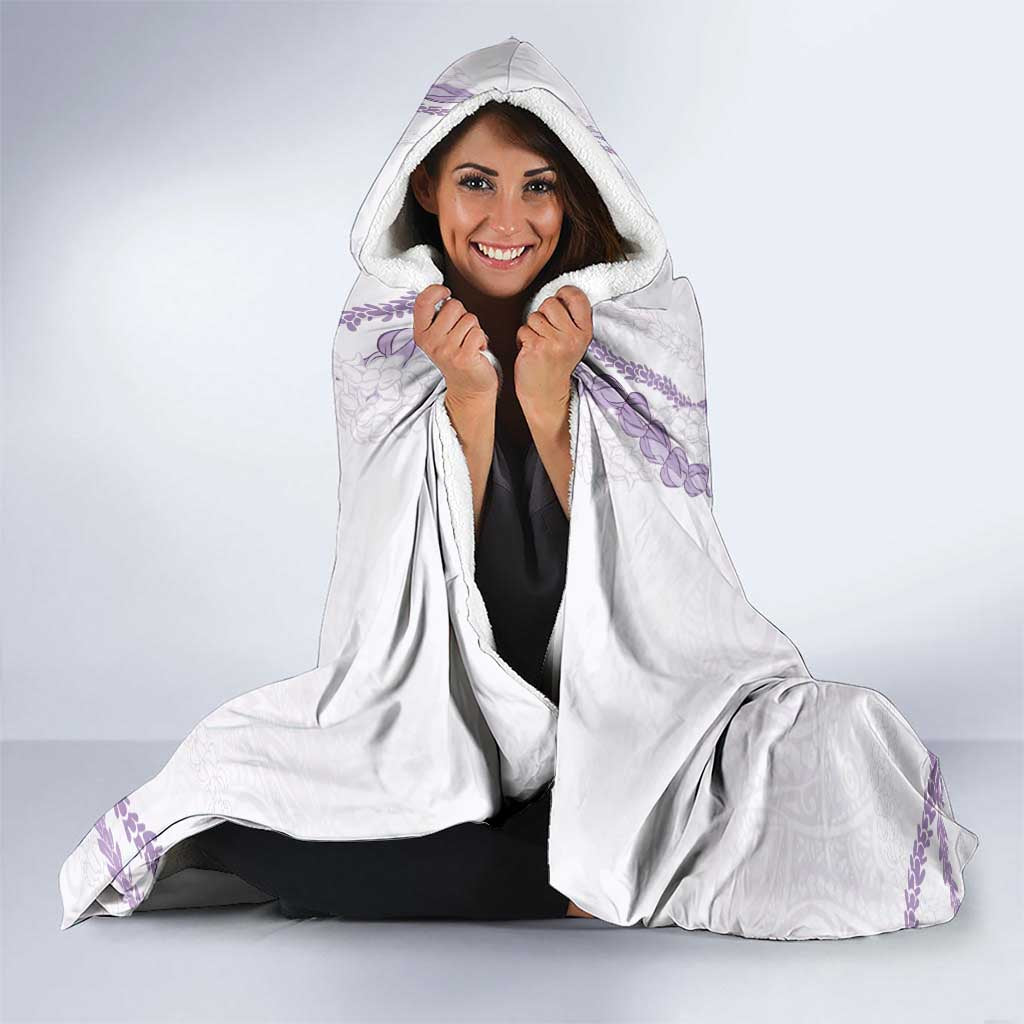 Aloha Lei Mikioi Hooded Blanket Purple Polynesian Tribal Tatau Pattern